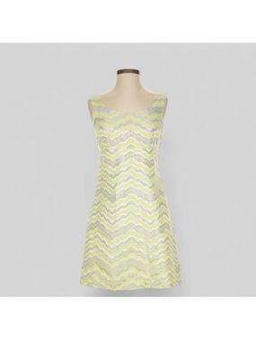 Lilly Pulitzer Adriana Dress Yellow/Silver-size 2-EUC